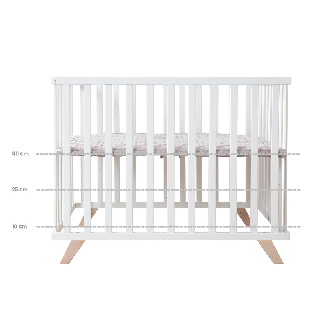 Parque infantil 75 x 100 cm blanco con inserto de parque gris 'Lil Planet'