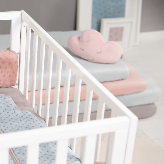 Drap-housse extensible 'Lil Planet' - Coton biologique certifié GOTS et Oeko Tex - Gris