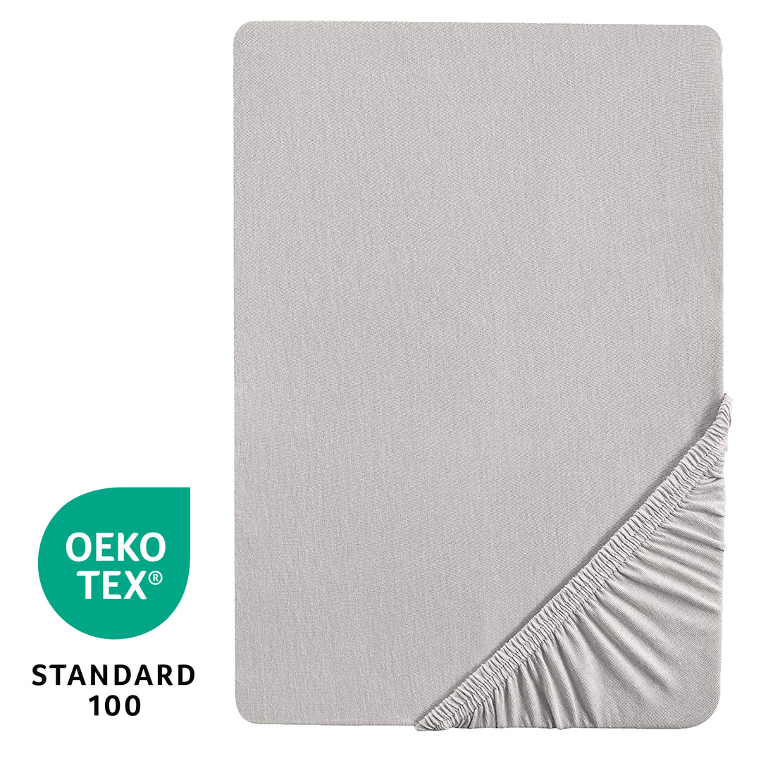 Drap-housse extensible 'Lil Planet' - Coton biologique certifié GOTS et Oeko Tex - Gris