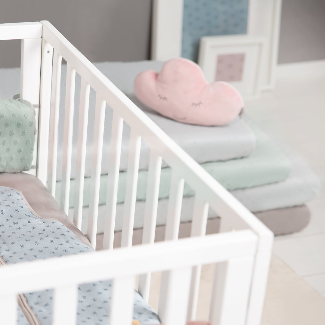 Drap-housse extensible 'Lil Planet' - Coton biologique certifié GOTS et Oeko Tex - Vert givré