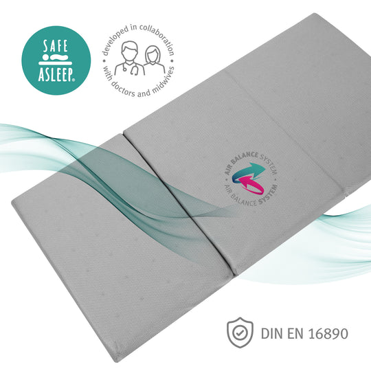 Colchón para cuna de viaje 'safe asleep®', 60 x 120 x 5,5 cm, espuma ventilada para un clima óptimo