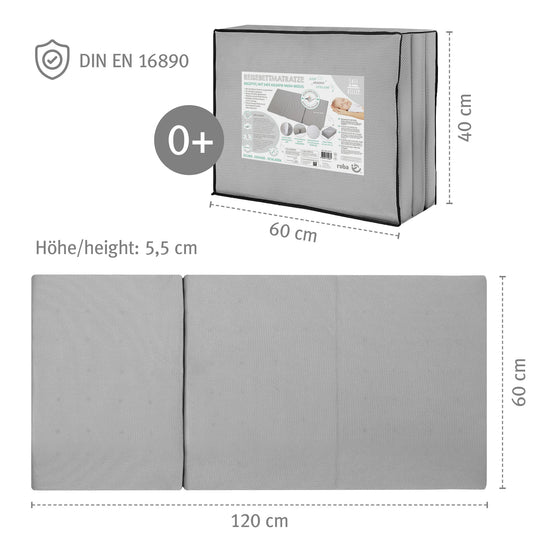 Colchón para cuna de viaje 'safe asleep®', 60 x 120 x 5,5 cm, espuma ventilada para un clima óptimo