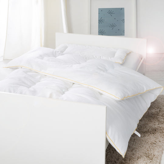Literie matelassée, kit bébé toutes saisons, blanc, duvet 100 x 135 cm et oreiller 40 x 60 cm