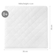 Playpen mattress, for playpen 100 x 100 cm, play-yard mattress white, quilted