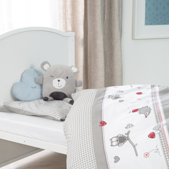 Set letto completo 'Adam & Owl', 70 x 140 cm, trasformabile, incl. Biancheria da letto, baldacchino, nido e materasso