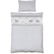 Juego de cama completo 'Jumbotwins', 70 x 140 cm, blanco, incluye ropa de cama, dosel, nido y colchón