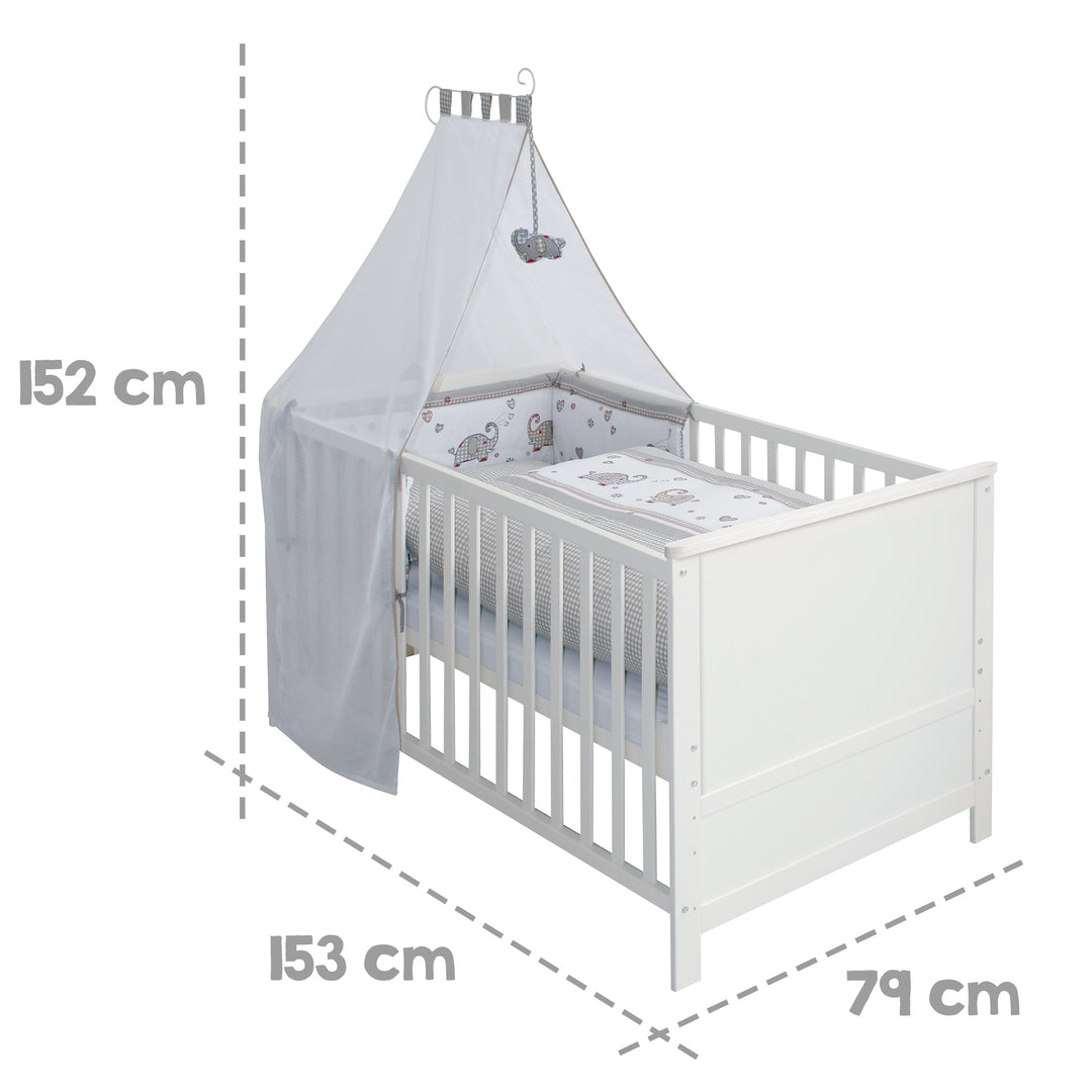 Set letto completo 'Jumbotwins', 70 x 140 cm, bianco, compresa biancheria da letto, cielo, nido & materasso