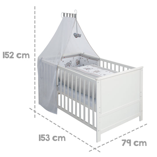 Set letto completo 'Jumbotwins', 70 x 140 cm, bianco, compresa biancheria da letto, cielo, nido & materasso