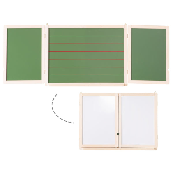 Bouton-image tableaux, Exemple : Tableau mural pliant vert / bois naturel