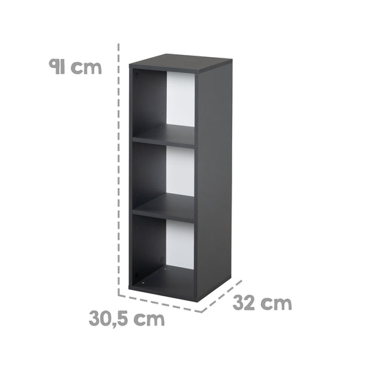 Seitenregal anthrazit inkl. 2 Einlegeböden, passend für Wickelkommoden