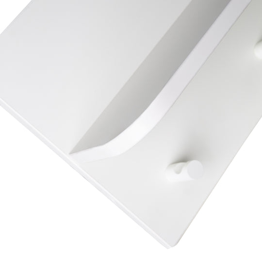 Armadio a parete, 1 mensola, 5 ganci bianchi, per pavimenti / bagno a parete o armadio nel vivaio