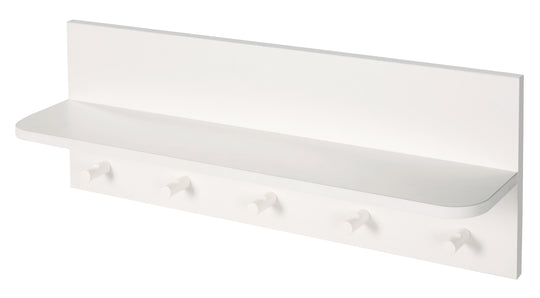 Armadio a parete, 1 mensola, 5 ganci bianchi, per pavimenti / bagno a parete o armadio nel vivaio