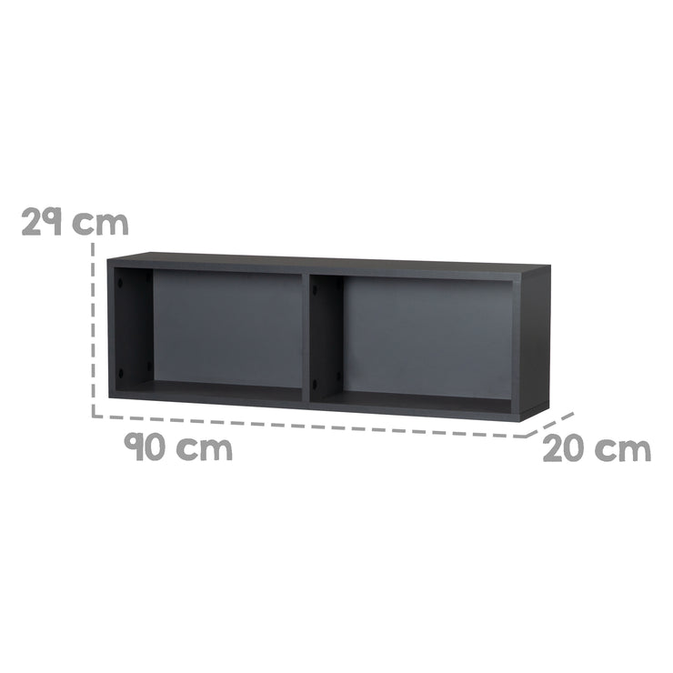 Universal wall shelf, anthracite, furnishing shelf for the space above the baby changing unit