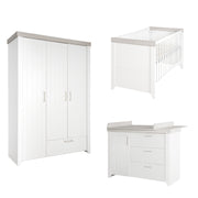 Nursery set 'Wilma' 3 pcs. incl. convertible cot 70 x 140, changing table dresser & wardrobe