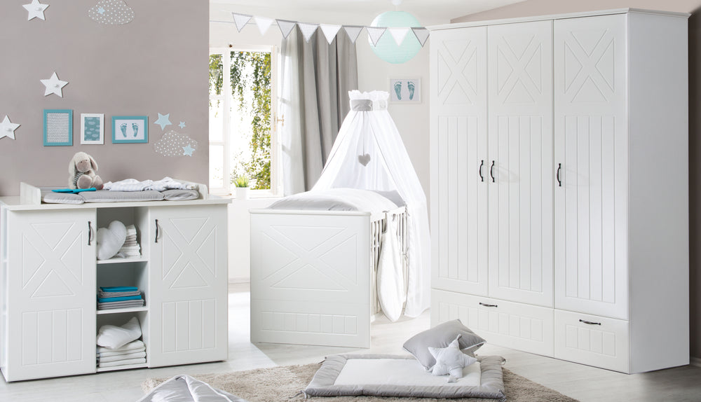 Complete Room 'Constantin', including Convertible Bed 70 x 140 cm, Changing Table & 3-Door Wardrobe