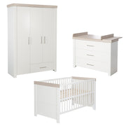 'Lucy' room set 3-part, including combination cot 70 x 140, changing table & 3-door wardrobe