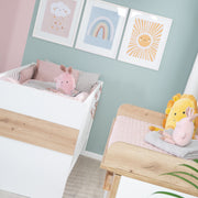 Children's room set 'Lion' 3-piece - bed 70x140 + changing table dresser + wardrobe