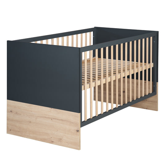 Kinderzimmerset 'Lenn' 3-teilig - Bett 70x140 + Wickelkommode + Kleiderschrank 3-türig