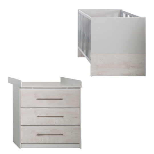 Set di mobili 'Maren 2' 2 pezzi, incl. letto combinato per bambini 70 x 140 cm e fasciatoio stretto