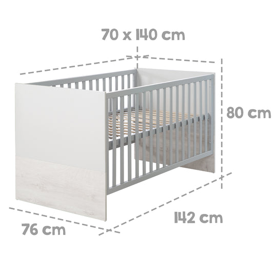 Set di mobili 'Maren 2' 2 pezzi, incl. letto combinato per bambini 70 x 140 cm e fasciatoio stretto
