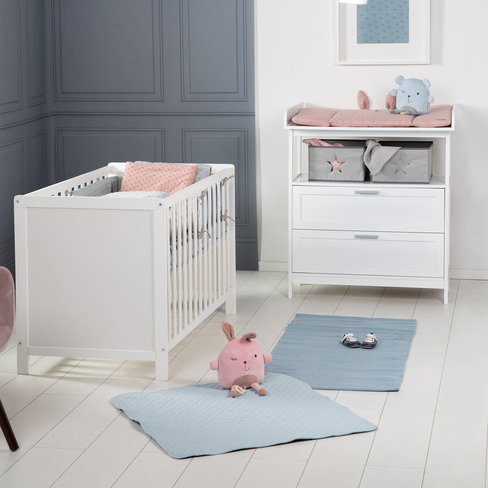 Nursery Set including Changing Table 'Hamburg' & Co-Sleeper Bed 60 x 120 cm including Slatted Frame