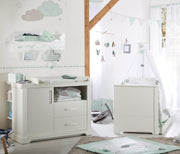 Set di mobili per bambini "Maxi" incluso letto combinato, 70 x 140 cm e largo fasciatoio, bianco