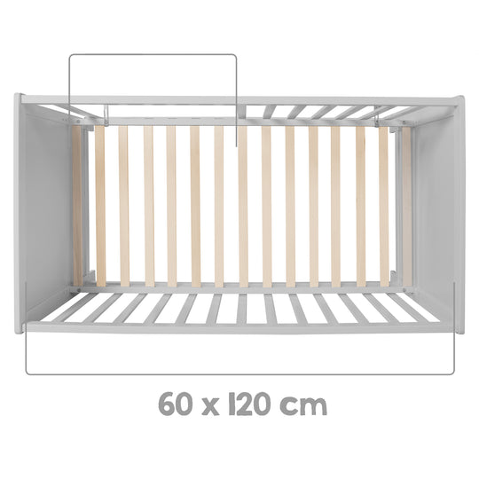 Möbelset 'Hamburg' - Baby- & Beistellbett 60x120 + Wickelkommode - Taupe