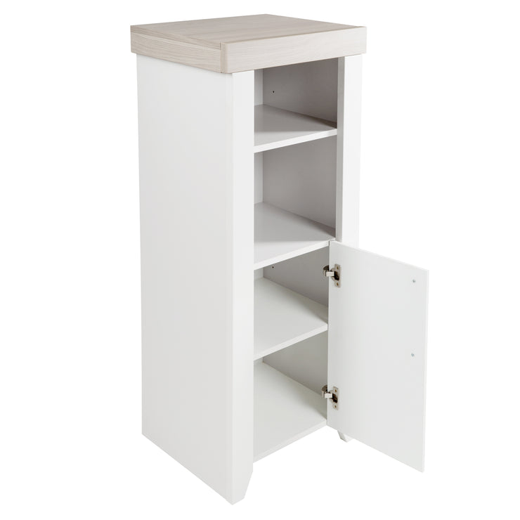 Standing shelf 'Wilma' with soft-close technology, milled fronts & top panel in 'Luna Elm' decor
