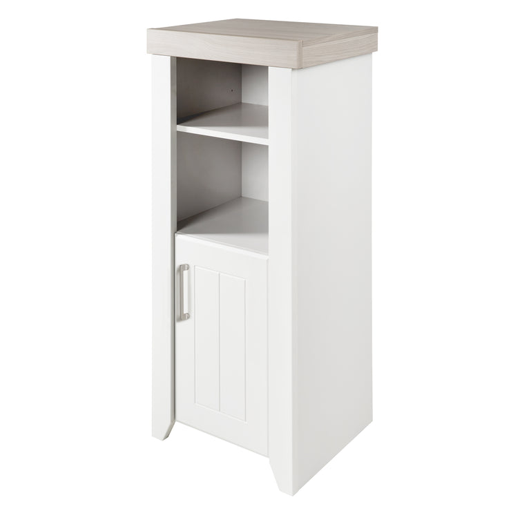 Standing shelf 'Wilma' with soft-close technology, milled fronts & top panel in 'Luna Elm' decor