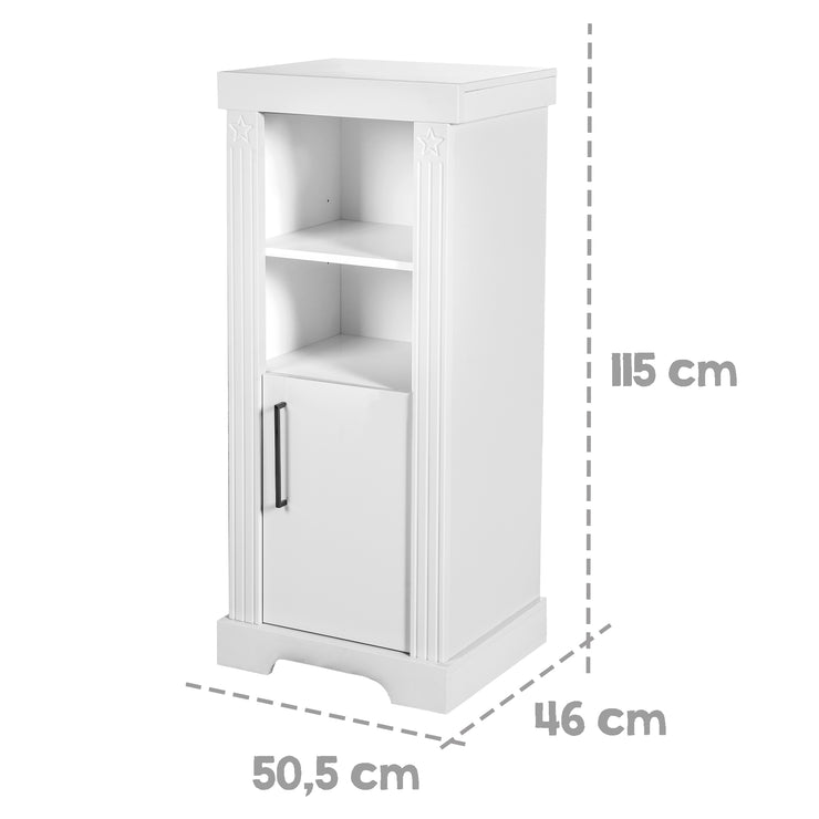Stand shelf 'Maxi', body décor white, fronts Canadian White, wood, with soft close technique