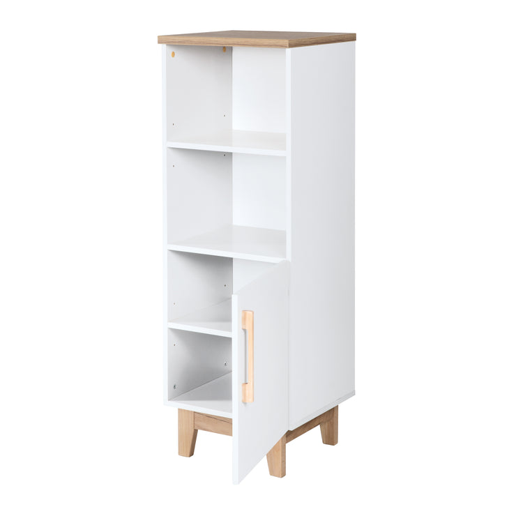 Standing shelf 'Finn', wooden shelf for baby / children's room, soft-close technology, white / golden oak