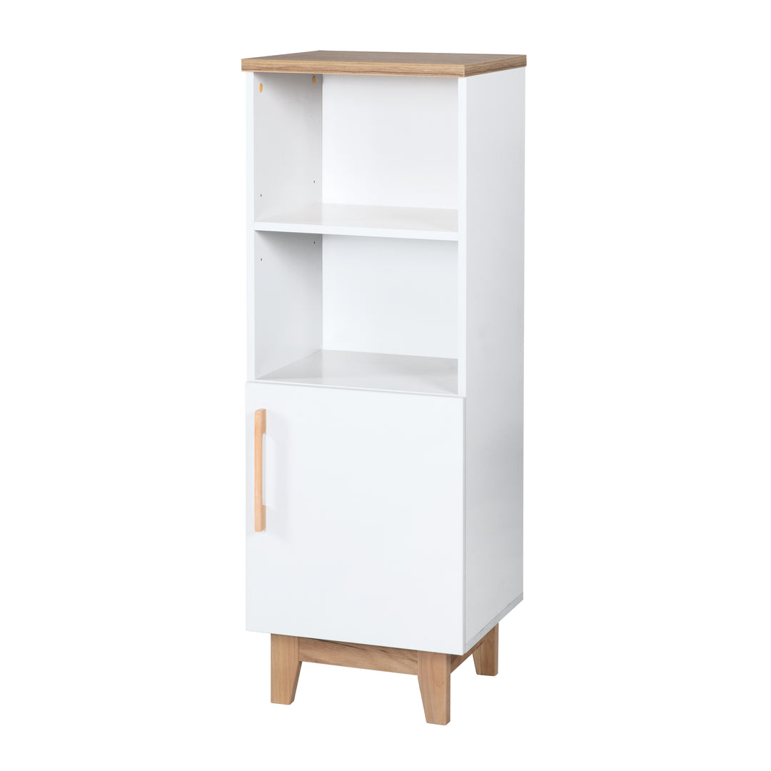 Estante independiente 'Finn', estante de madera para habitación de bebé/niños, técnica Soft-Close, blanco/roble dorado