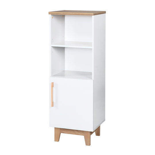 Estante independiente 'Finn', estante de madera para habitación de bebé/niños, técnica Soft-Close, blanco/roble dorado