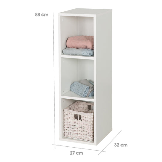 Estante lateral universal, blanco, adecuado debajo de las cómodas de cambio, para habitación de bebé y niños
