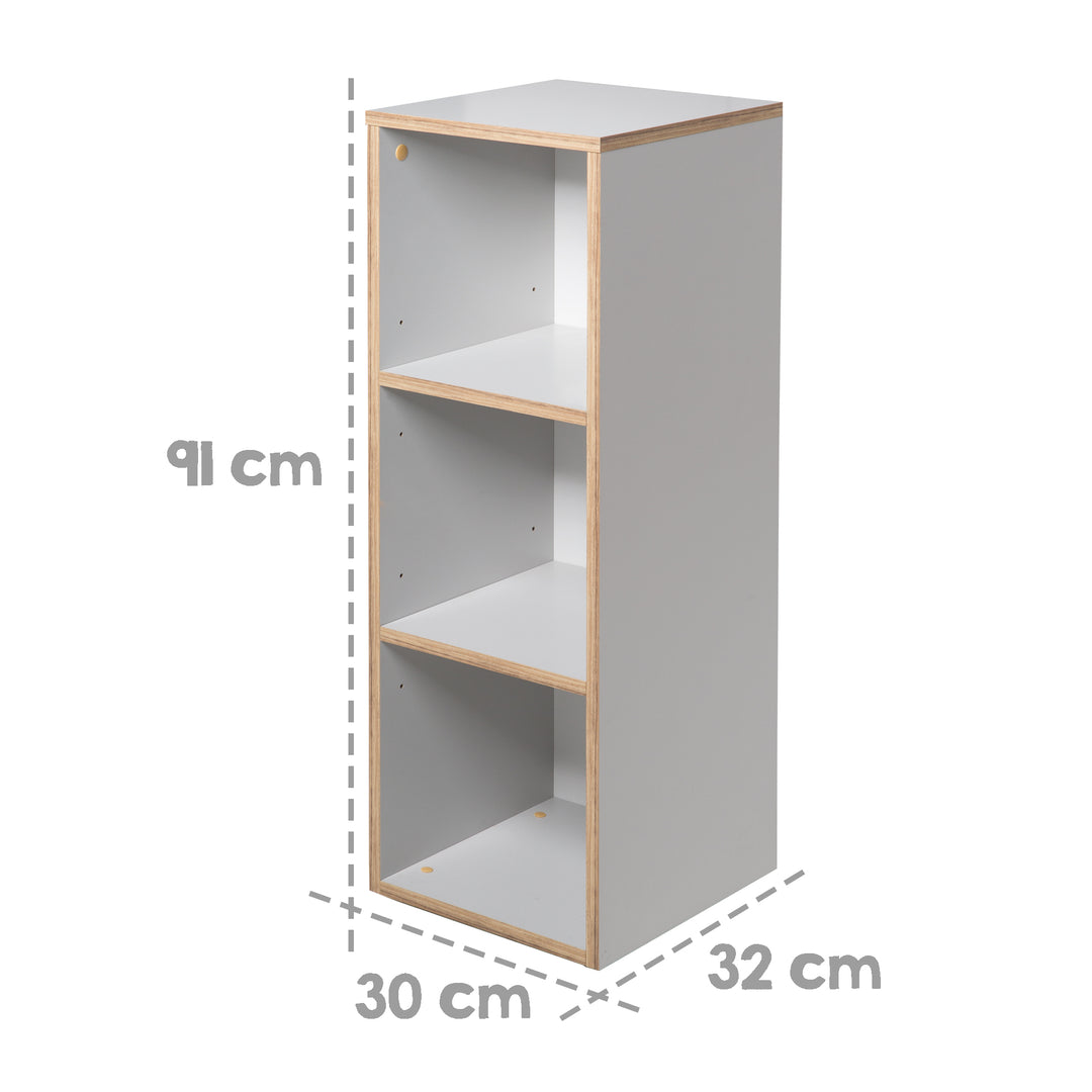 Estante lateral 'Caro', adecuado debajo de la cómoda de cambio 'Caro', para habitación de bebé y niños, gris claro