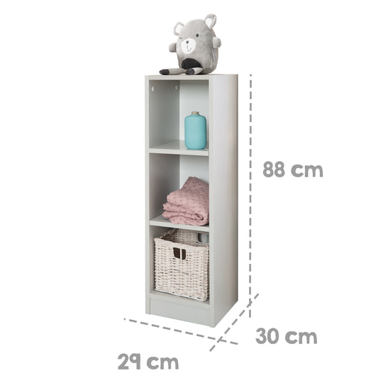 Estante lateral 'Maren 2', compatible con la cómoda para cambiar 'Maren 2', para habitación infantil, gris claro, blanco