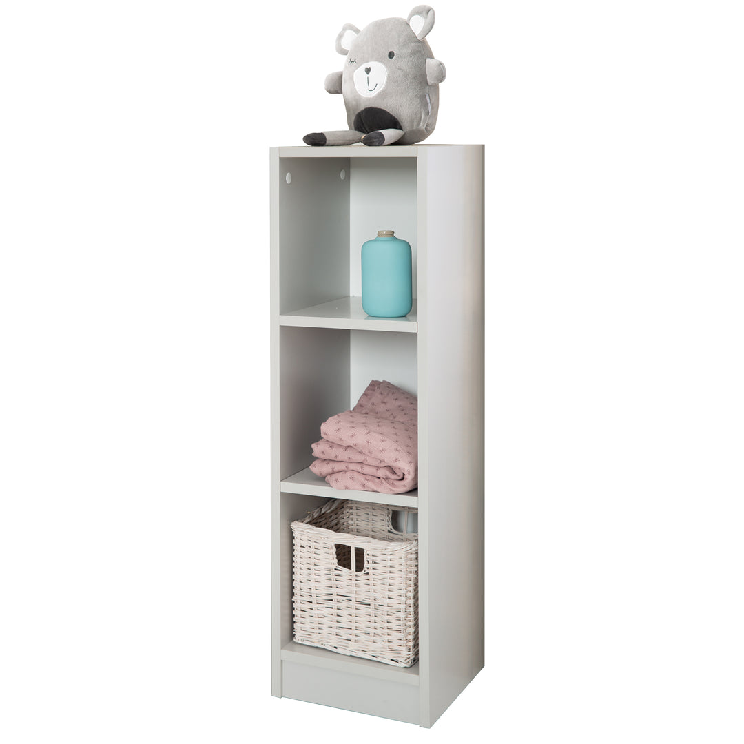 Estante lateral 'Maren 2', compatible con la cómoda para cambiar 'Maren 2', para habitación infantil, gris claro, blanco