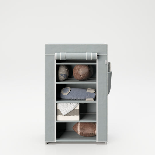 Armario textil 'Little Stars', para habitación infantil, bebé o sala, motivo estrellado gris, 58 x 28 x 90 cm