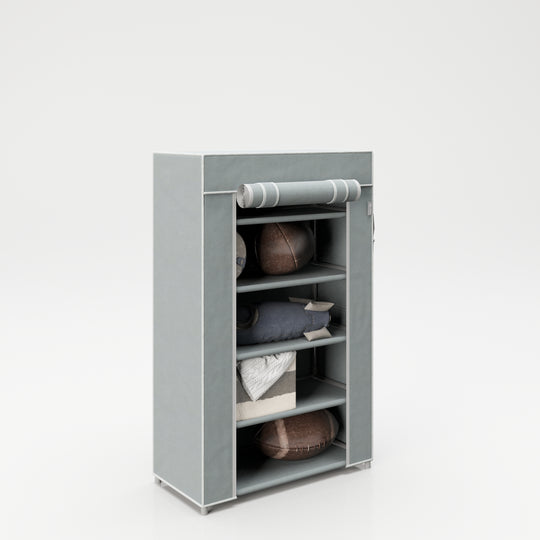 Armario textil 'Little Stars', para habitación infantil, bebé o sala, motivo estrellado gris, 58 x 28 x 90 cm