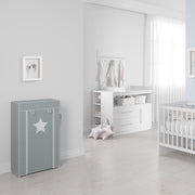 Textil-Aufbewahrungsschrank 'Little Stars', für Kinder-, Baby- oder Wohnzimmer, Stern-Motiv grau, 58 x 28 x 90 cm