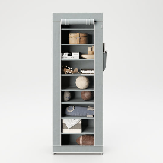 Armario textil 'Little Stars' para habitación infantil, bebé o sala, motivo estrellado gris, 142 x 58 x 28 cm