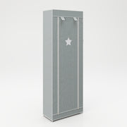 Textile storage cabinet 'Little Stars' for children's, baby or living room, star motif grey, 158 x 58 x 28 cm