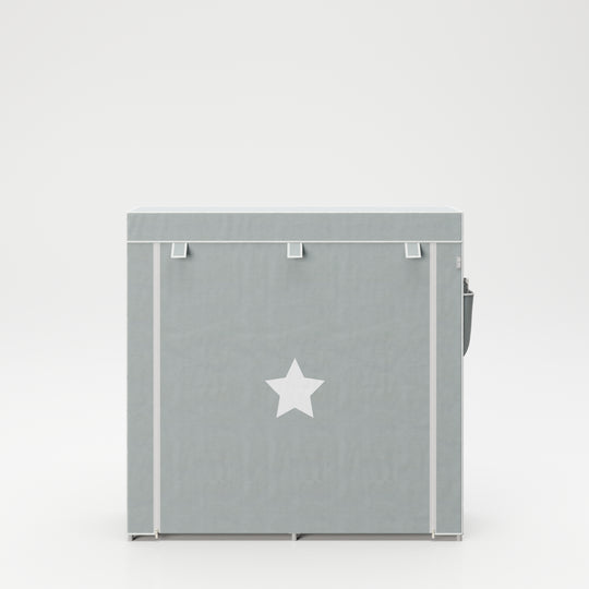 Armario textil 'Little Stars' para habitación infantil, bebé o sala, motivo estrellado gris, 113 x 28 x 108 cm