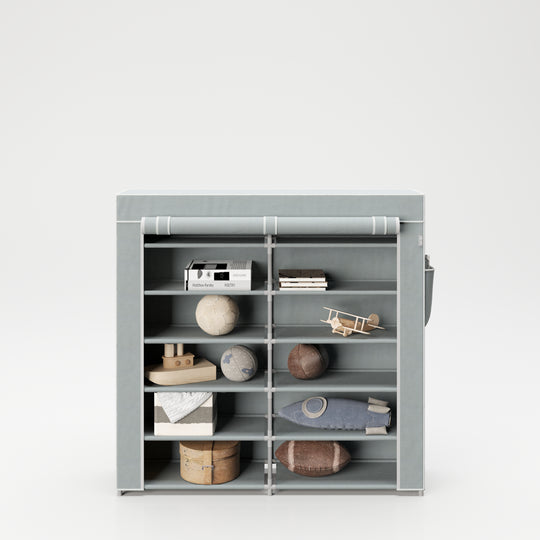 Armario textil 'Little Stars' para habitación infantil, bebé o sala, motivo estrellado gris, 113 x 28 x 108 cm