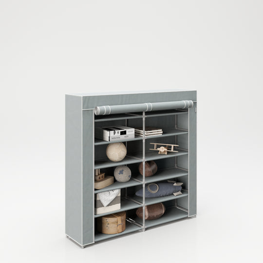 Armario textil 'Little Stars' para habitación infantil, bebé o sala, motivo estrellado gris, 113 x 28 x 108 cm