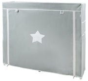 Mobile portaoggetti in tessuto "Little Stars" per bambini, per la cameretta, motivo a stella grigio, 113 x 28 x 108 cm