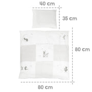 Cradle Set 'Fox & Bunny', 40 x 90 cm, white, with locking function, including equipment
