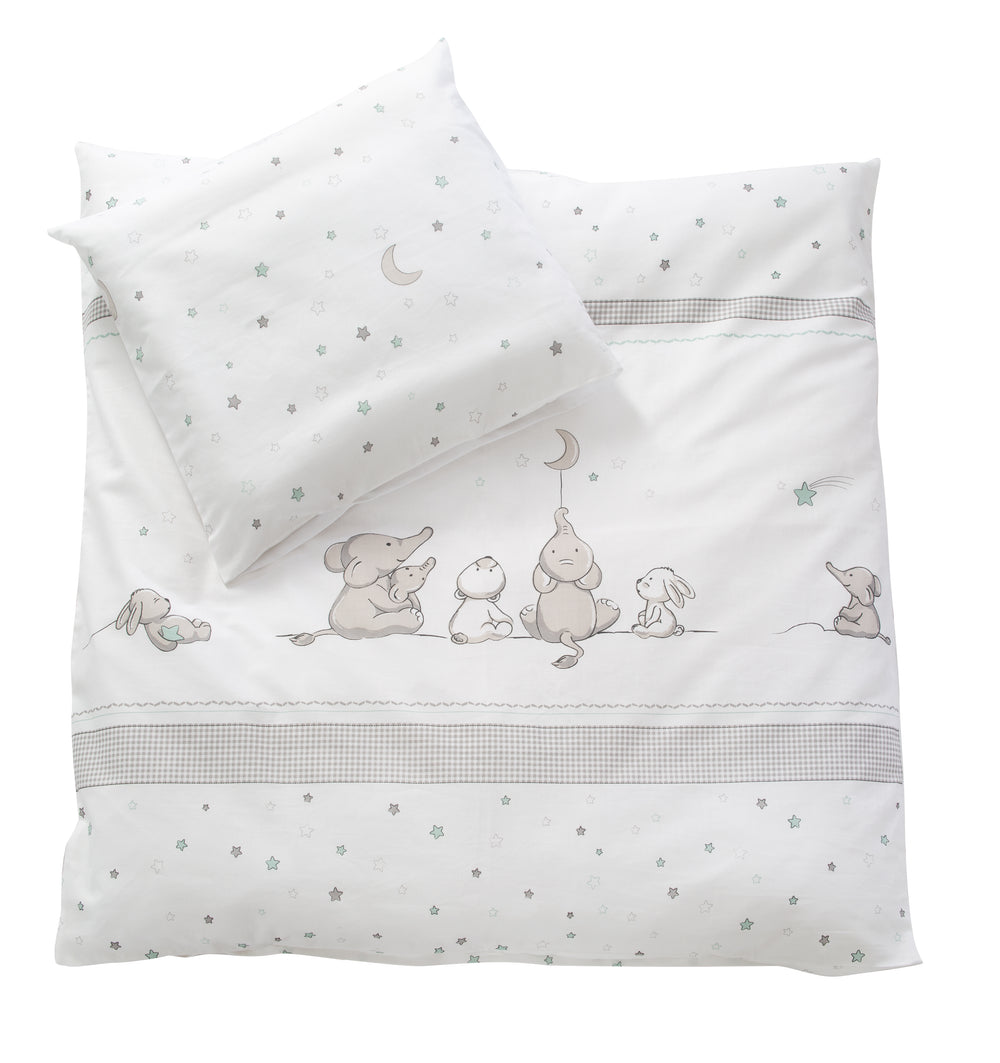 Set de cuna 'Sternenzauber', 2 piezas, ropa de cuna reversible 80 x 80 cm, 100% algodón