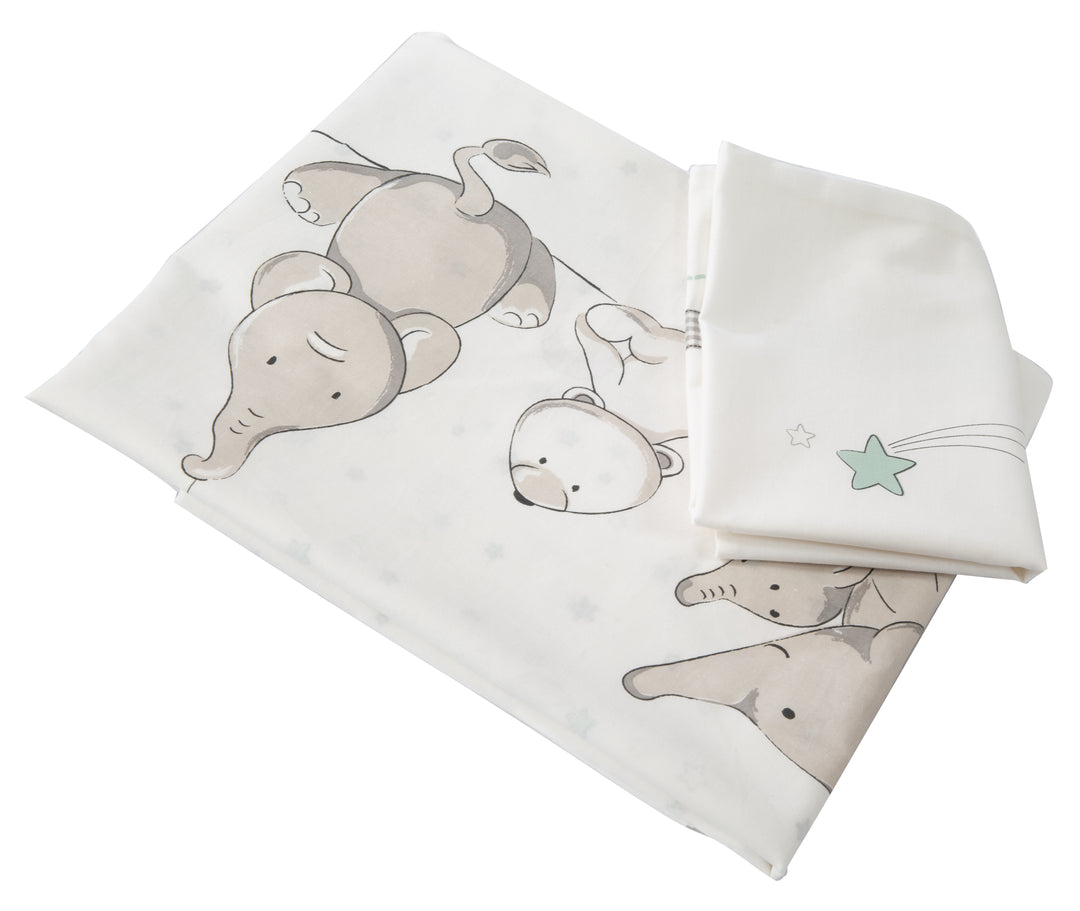 Set de cuna 'Sternenzauber', 2 piezas, ropa de cuna reversible 80 x 80 cm, 100% algodón