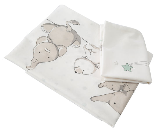 Set de cuna 'Sternenzauber', 2 piezas, ropa de cuna reversible 80 x 80 cm, 100% algodón